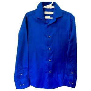 Calvin Klein Boys Cobalt Blue Button Down Dress Shirt
